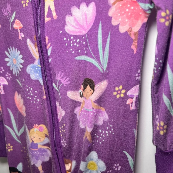 Little Sleepies Sold Out Garden Fairies Purple Zippy Size 6/12 Months - Picture 2 of 9